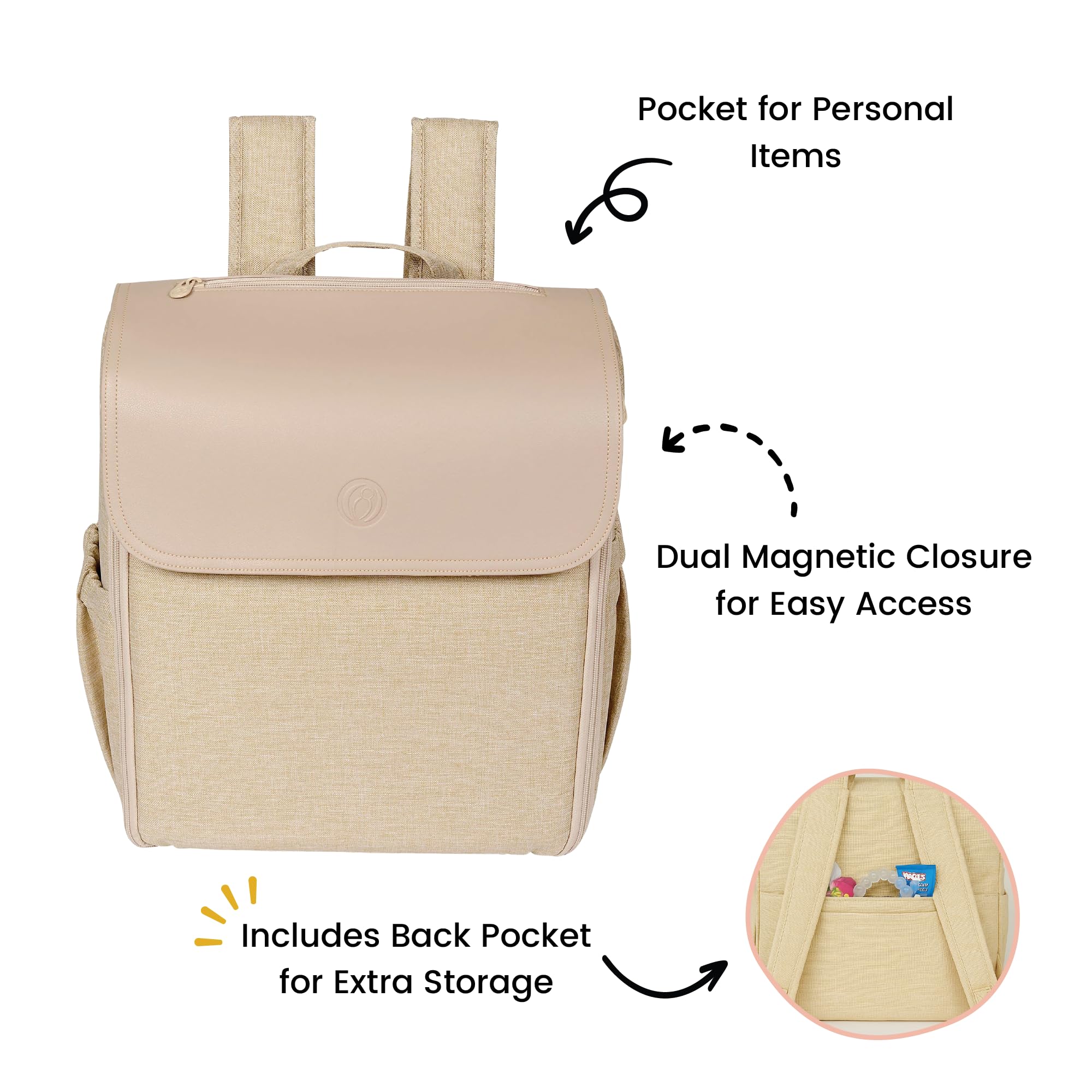 Lulyboo Convertible Diaper Bag Backpack modular shelves organize baby essentials neatly.