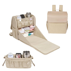Lulyboo Convertible Diaper Bag Backpack with stroller attachment offers hands-free convenience.