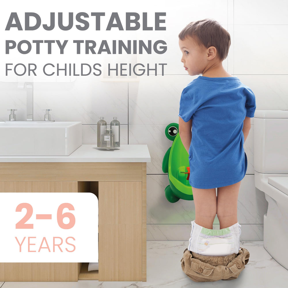 Lulyboo Cute Frog toddler potty urinal adjustable height enabling comfortable setup anywhere