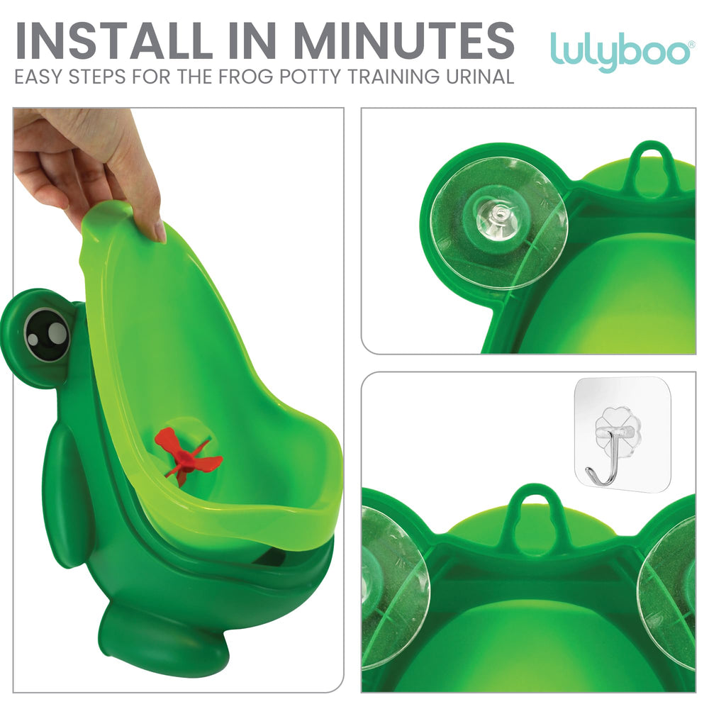 Lulyboo Cute Frog toddler potty urinal aiming target with water wheel promotes accurate aiming