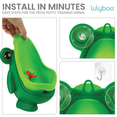 Lulyboo Cute Frog toddler potty urinal aiming target with water wheel promotes accurate aiming