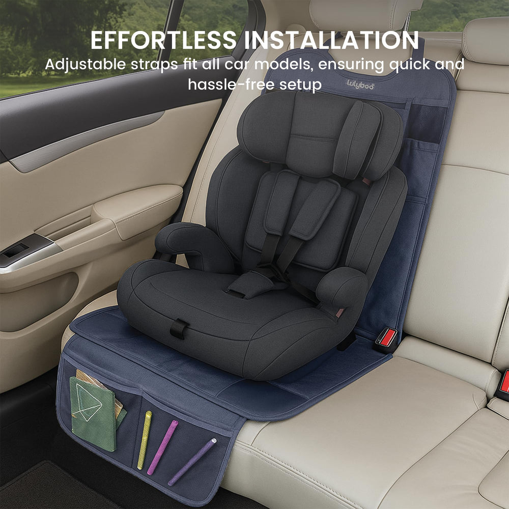 Lulyboo denim kick mat with tablet holder ready to entertain kids on the go