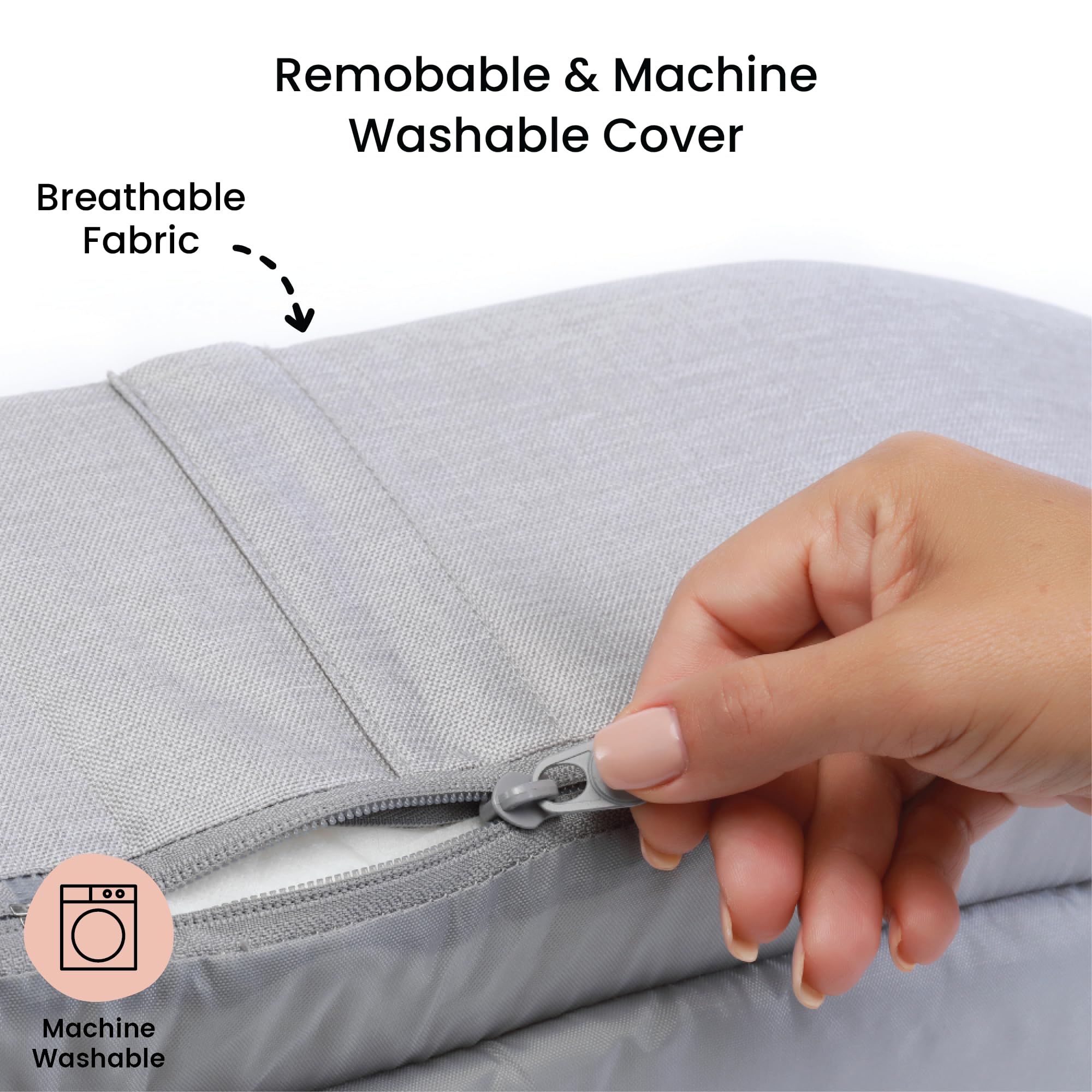 Lulyboo travel lounge machine-washable-fabrics simplify cleanup