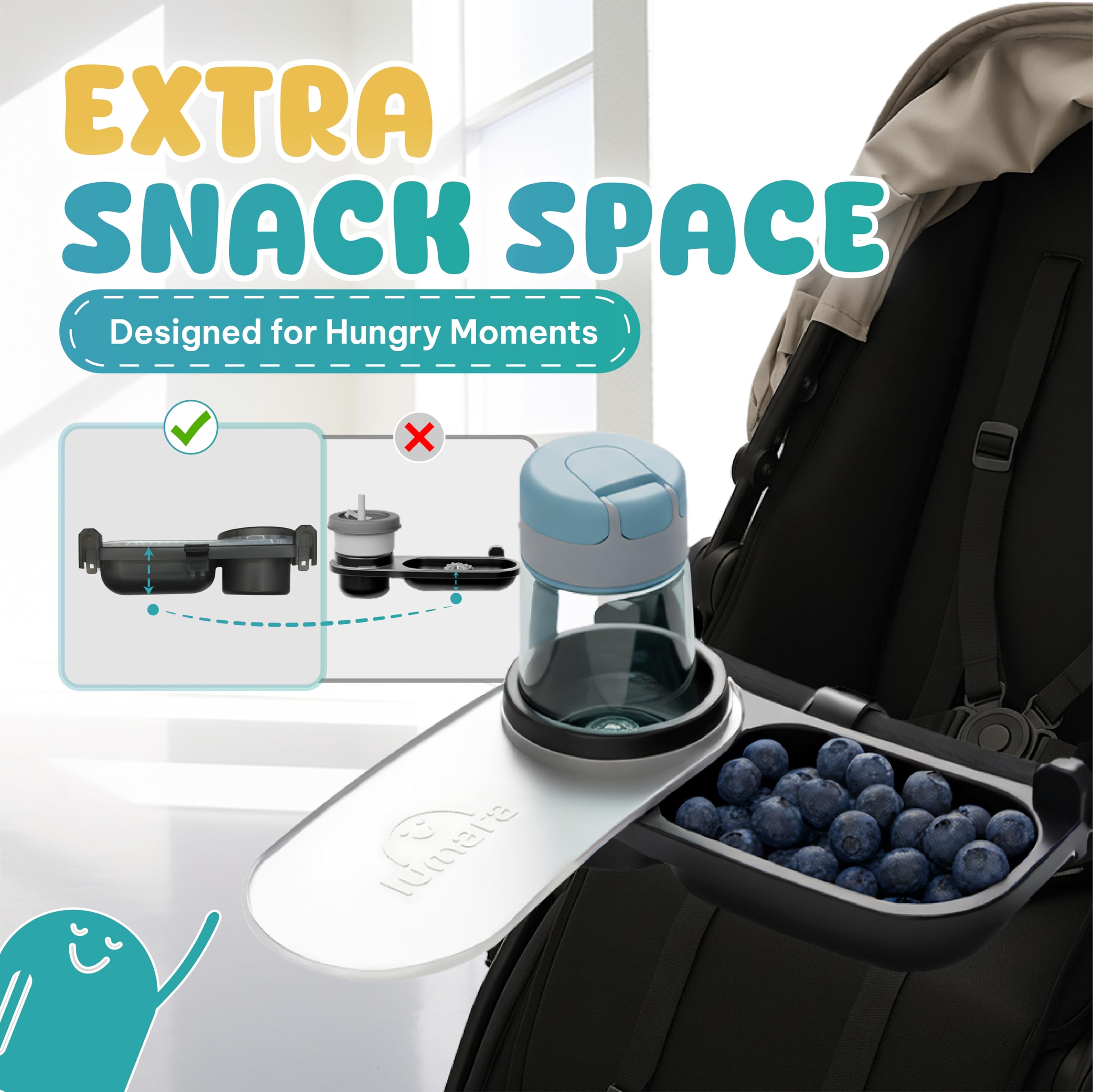 LUMARA silicone arms grip demonstrates stable attachment across many stroller brands.