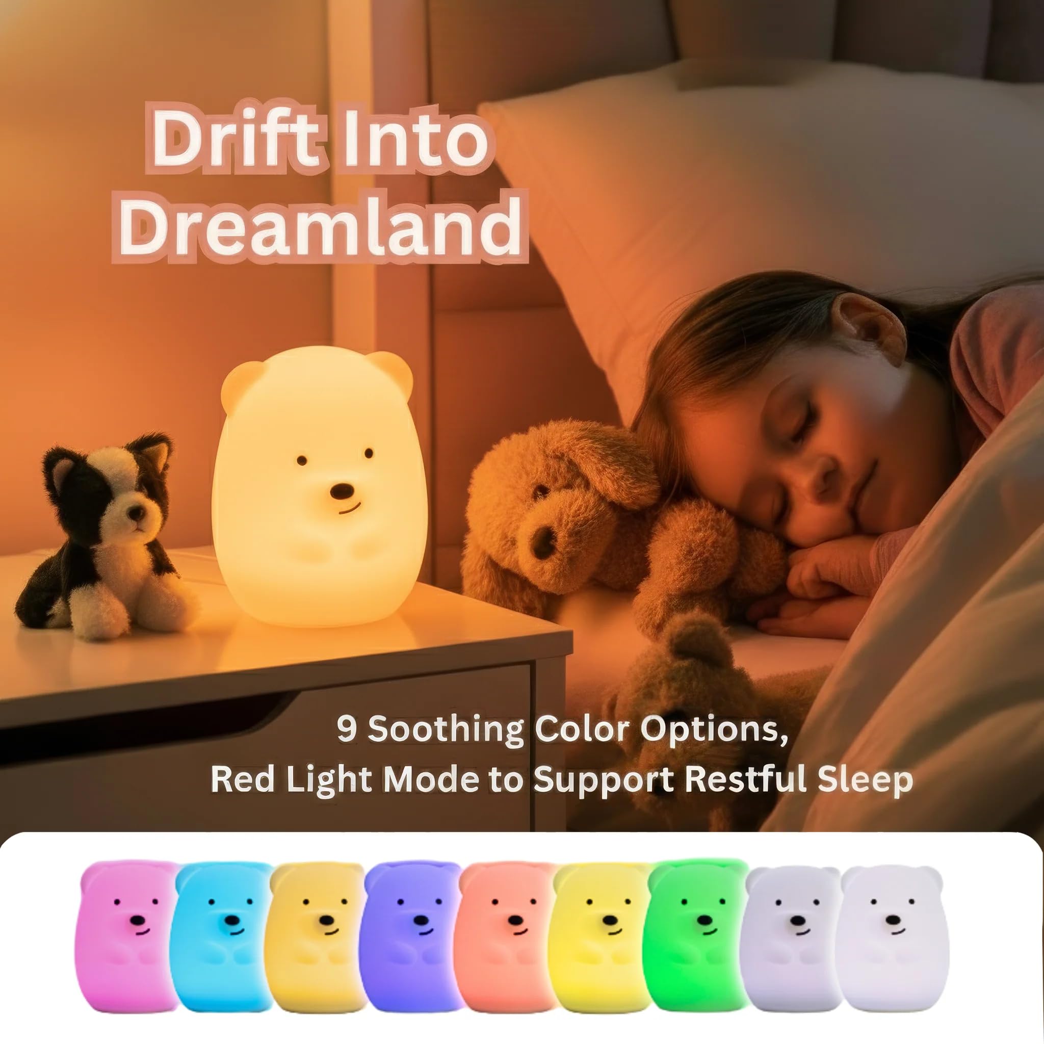 Lumipets Benny 9-color LED night light transitions through hues