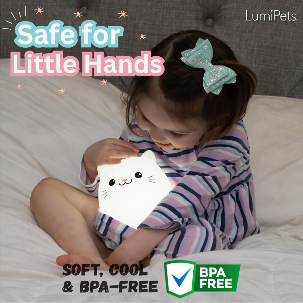 Lumipets Clive squishy silicone night light featuring 12 adjustable brightness levels