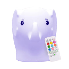 Lumipets Eggbert elephant night light front view glows warmly for bedtime.