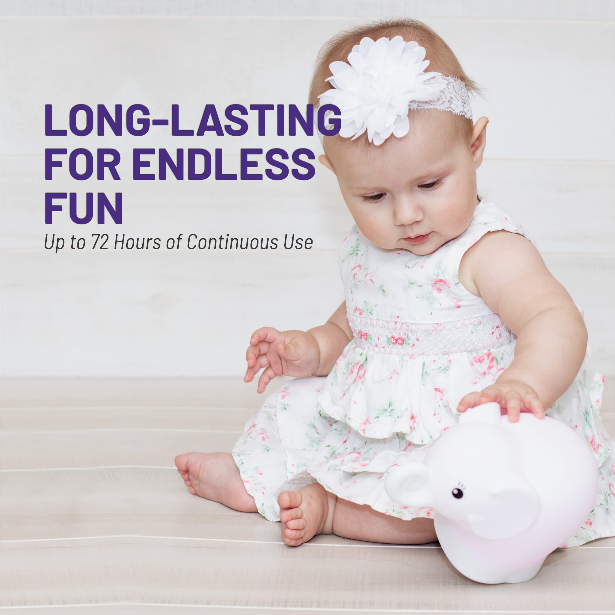 Lumipets Eggbert rechargeable battery powering cordless glow for nursery or travel.