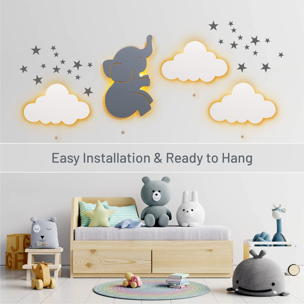 Lumipets hand painted wood nursery light adds charming durable decor