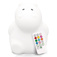 Lumipets Honey the Hippo night light with tap interaction for quick color changes.