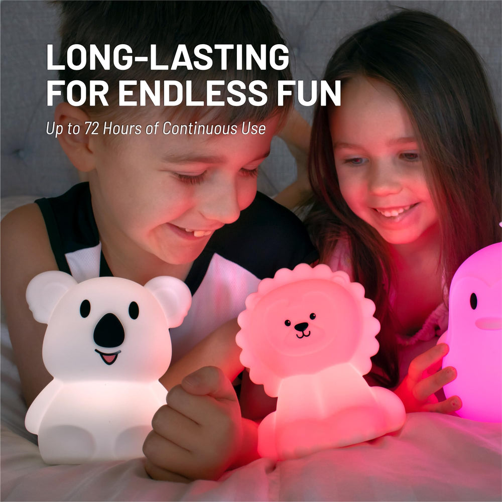 Remote control access to brightness and timers for parents managing bedtimes.