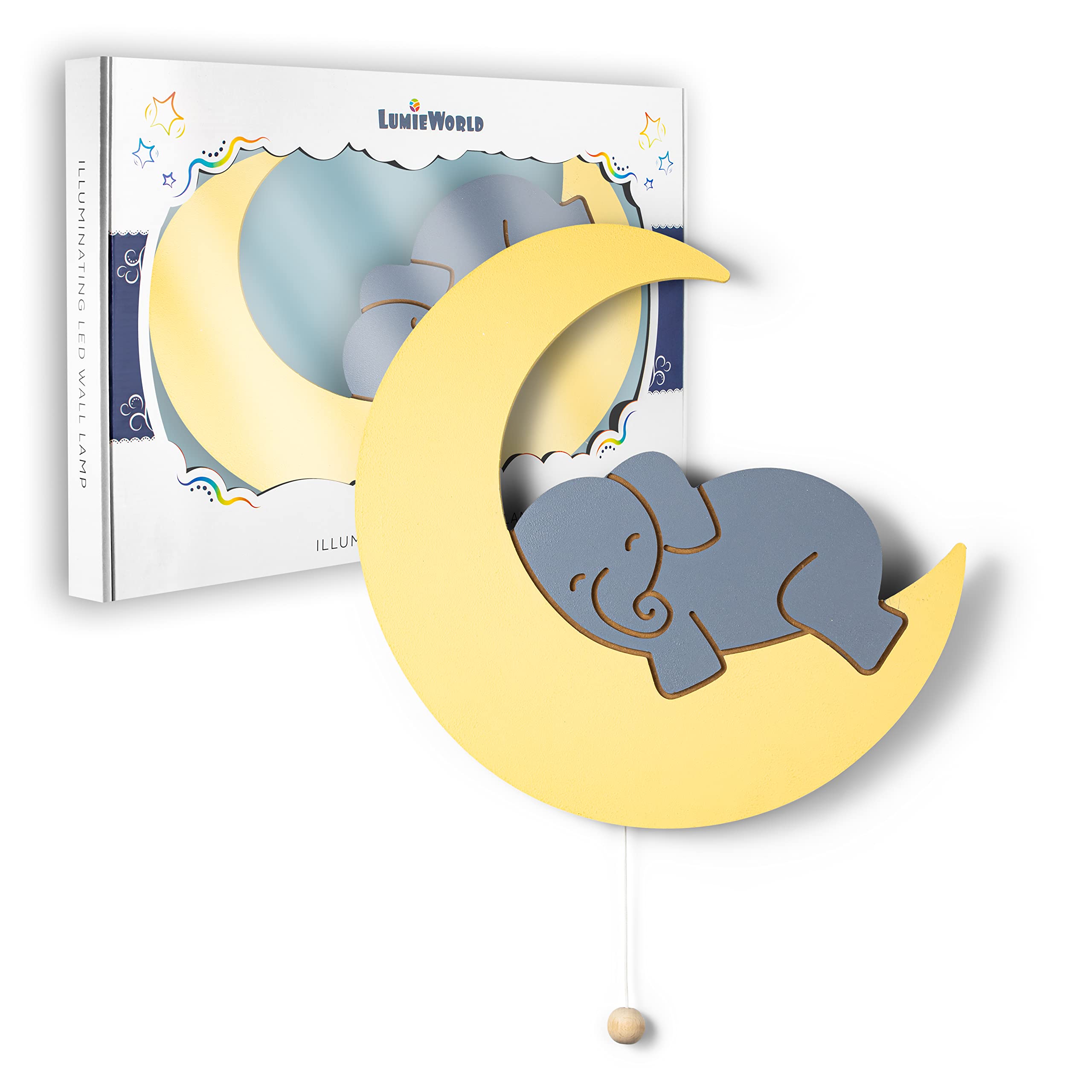 Lumipets lighted elephant on moon makes a thoughtful baby shower gift for new parents.