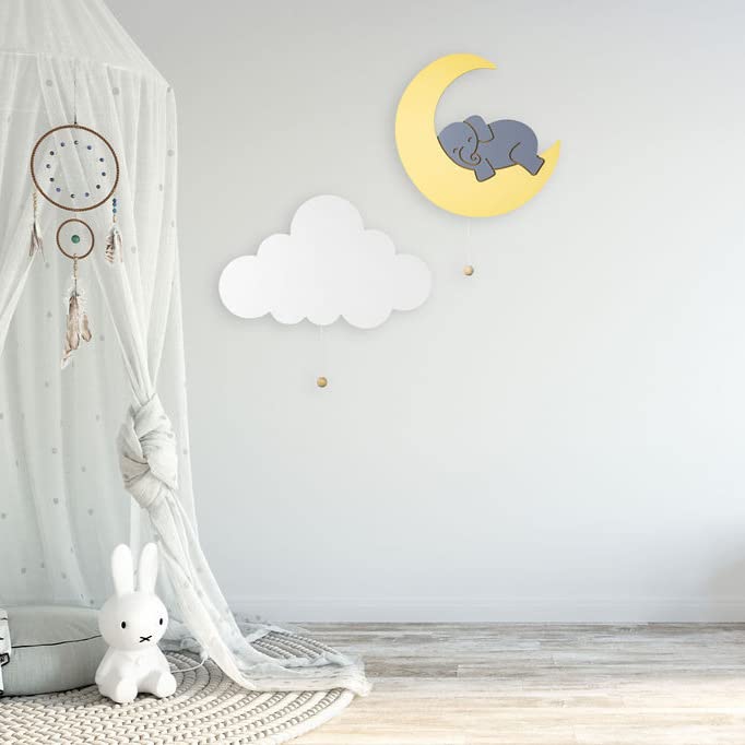 Lumipets lighted elephant on moon wall light offers long-lasting, low-maintenance illumination.