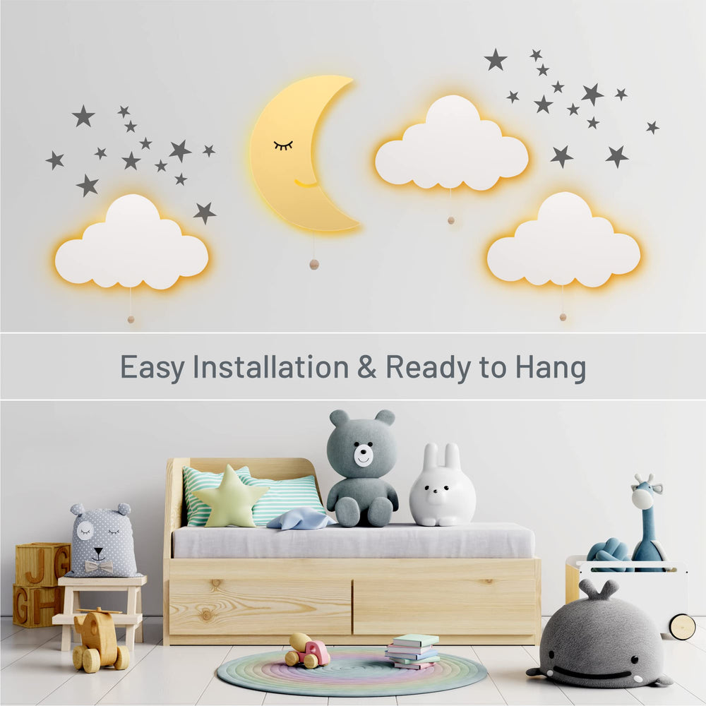 Lumipets Moon Wall Light battery-operated convenience for rooms without outlets.