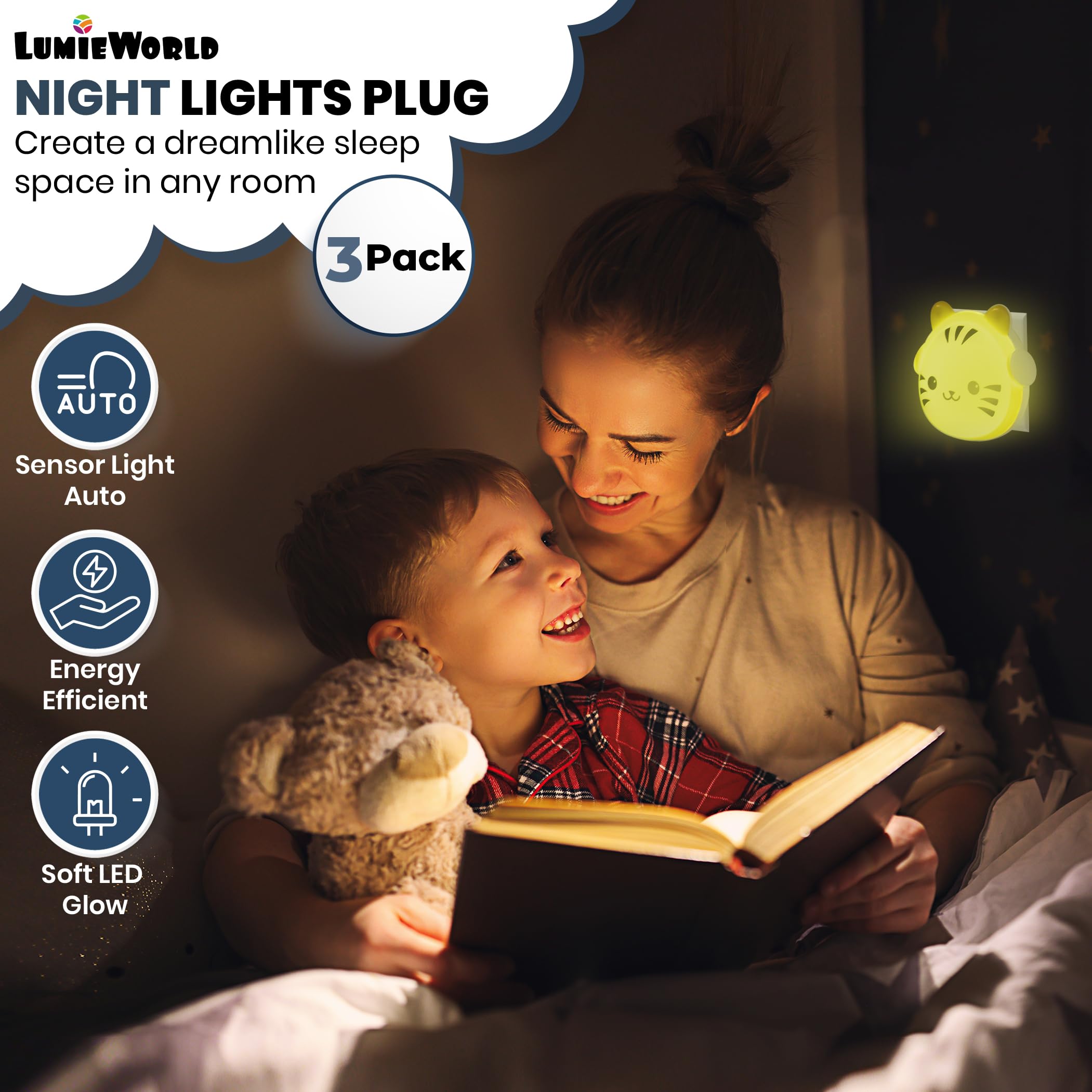 Lumipets nightlight adjustable brightness lets you choose subtle or brighter glow.