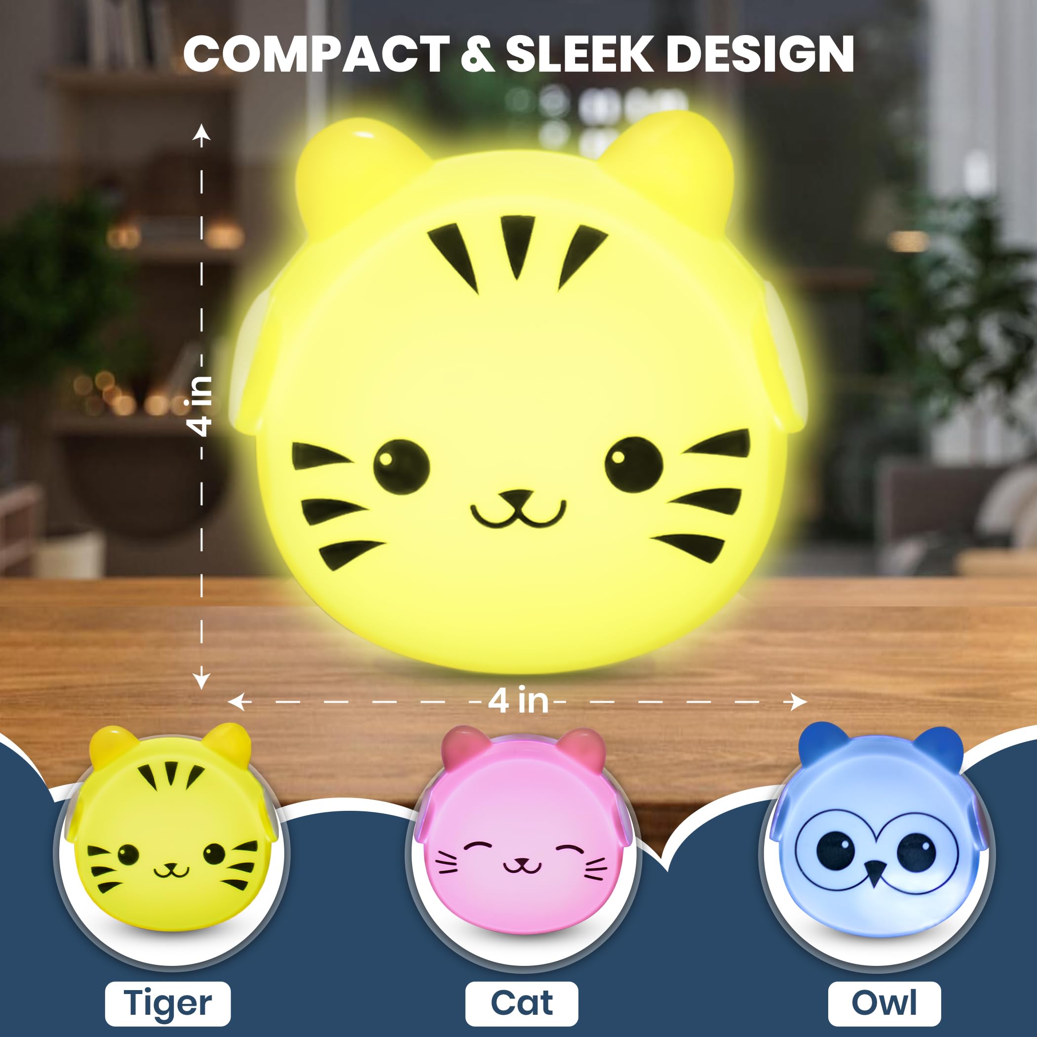 Lumipets wall plug nightlight has a sleek profile that won’t block outlets.