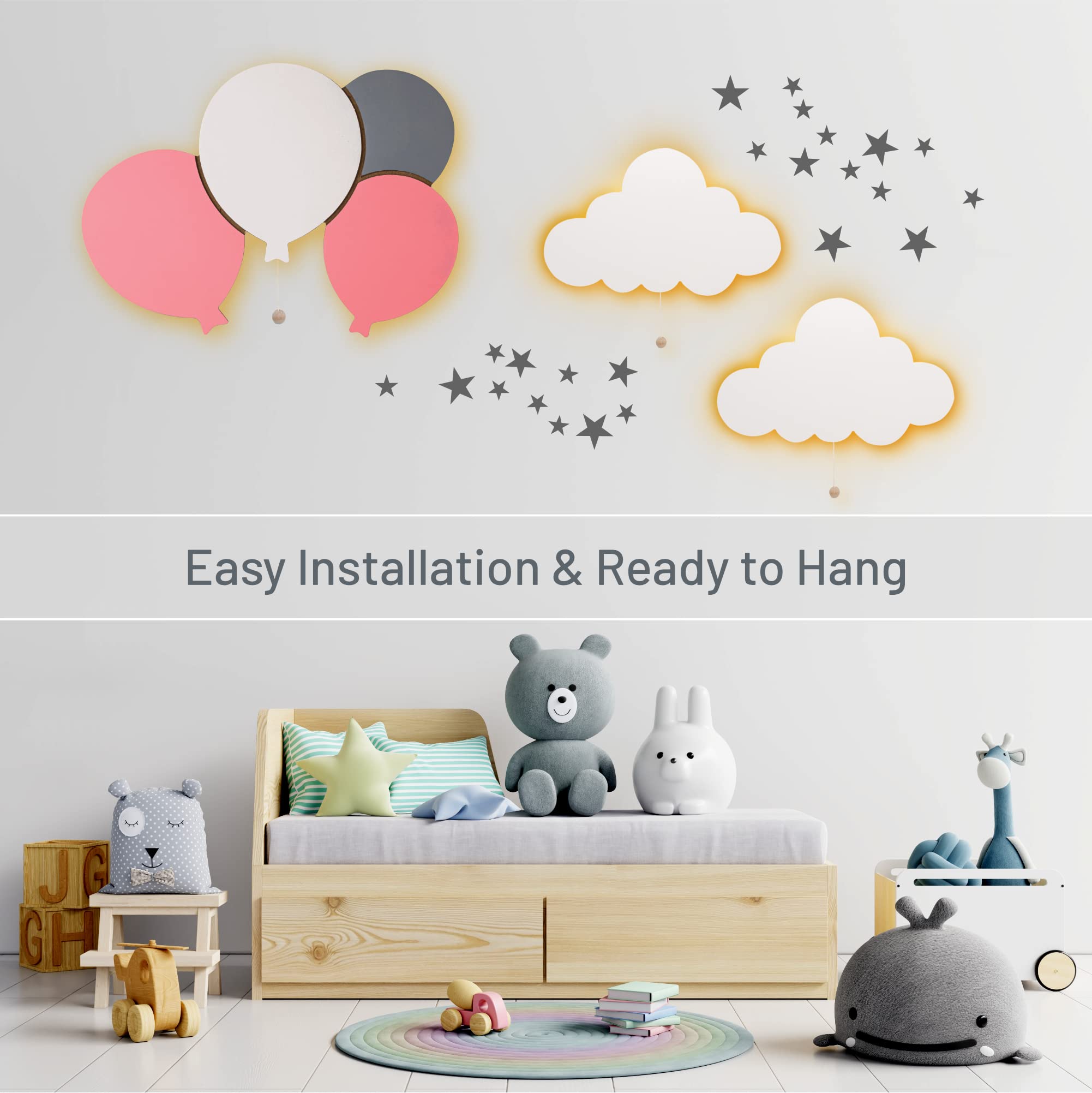 Lumipets nursery night light balloon glow enhances bedtime routines