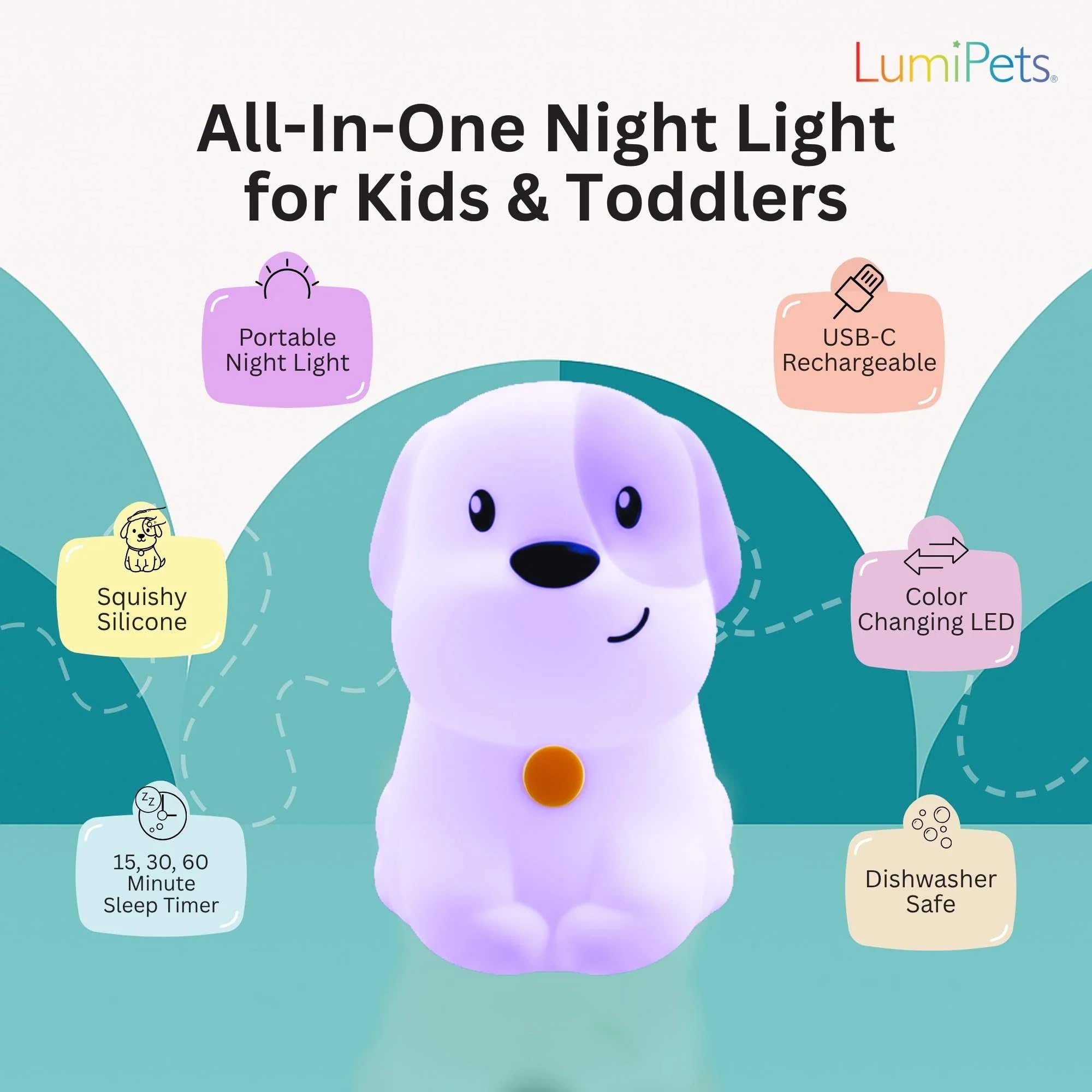 Lumipets Pepper kawaii nursery decor with friendly animal design.