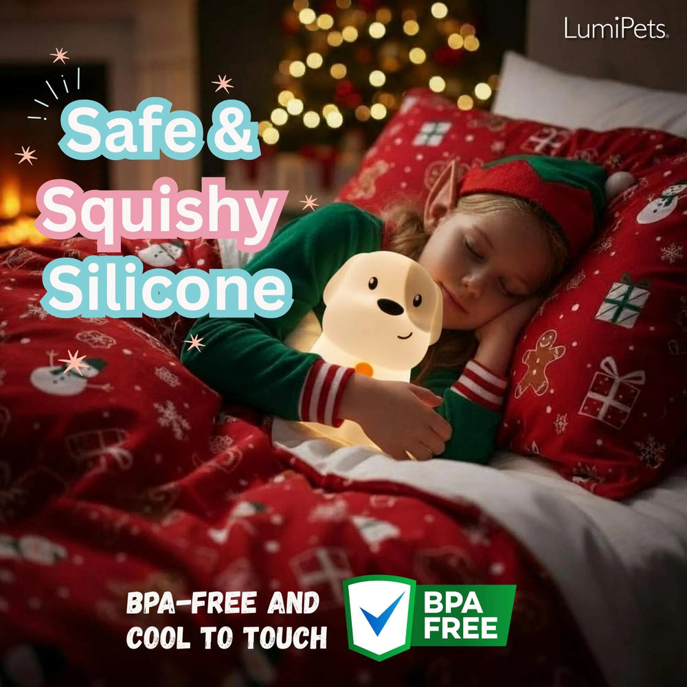 Lumipets Pepper squishy silicone body close-up for comforting nighttime touch.