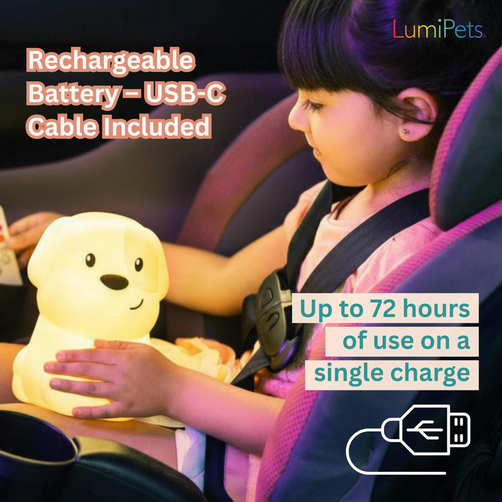 Lumipets Pepper USB-C rechargeable battery for long-lasting night light.