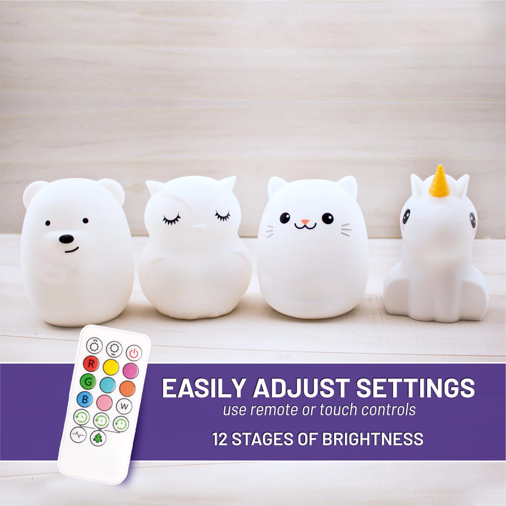 Lumipets silicone night light for kids with durable squishy surface.