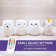 Lumipets silicone night light for kids with durable squishy surface.