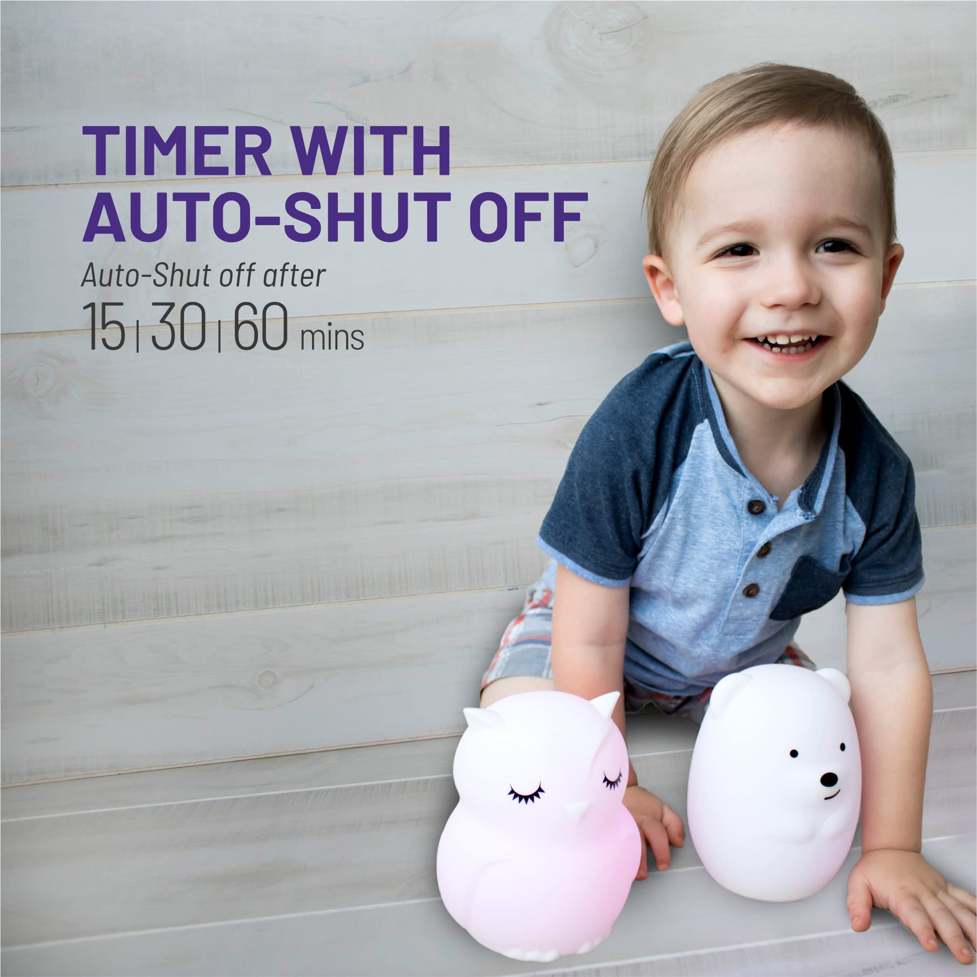 Lumipets soft silicone night light feels gentle in small hands.