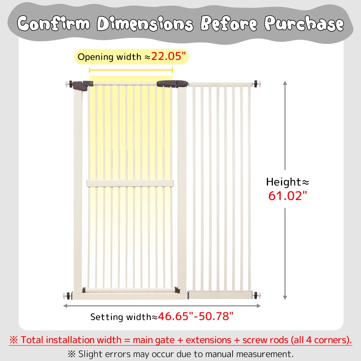 Lumizone cat gate with 1.37 inch gap keeps pets and kids from squeezing through