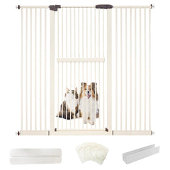 Lumizone Extra Tall Cat Gate in cream, 61.02-inch height for secure containment.