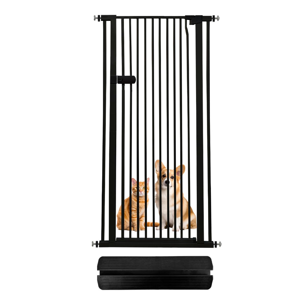 Lumizone cat gate shows 61.02-inch height for escape prevention.