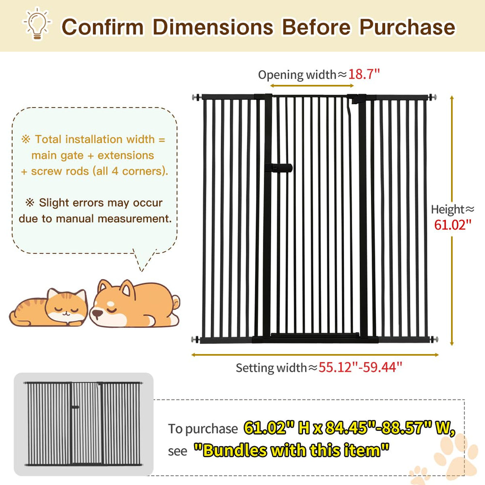 Lumizone cat gate close-up highlights the 1.37-inch gap for security.