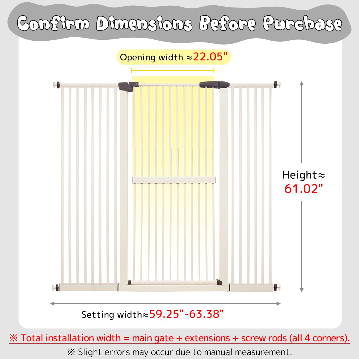 Lumizone gate with narrow 1.37-inch gap to prevent squeezing.