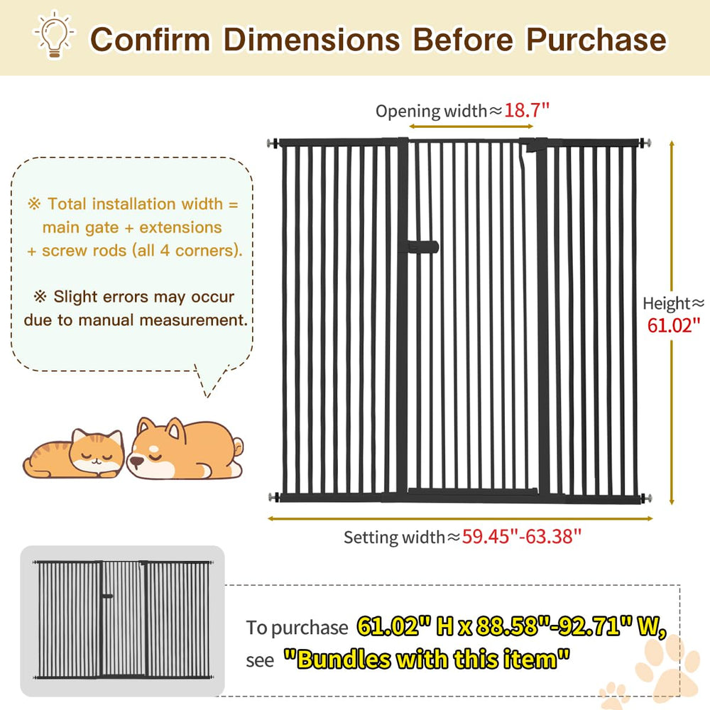 Lumizone cat gate adjustable width to fit openings and keep pets contained.