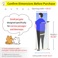 Lumizone cat gate closeup shows the 1.37-inch gap preventing squeezes.