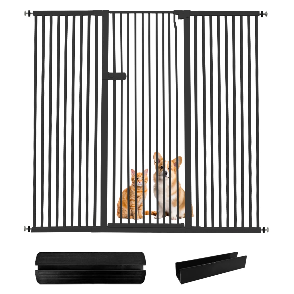 Lumizone extra tall cat gate 55-12-height shown in doorway for secure containment.
