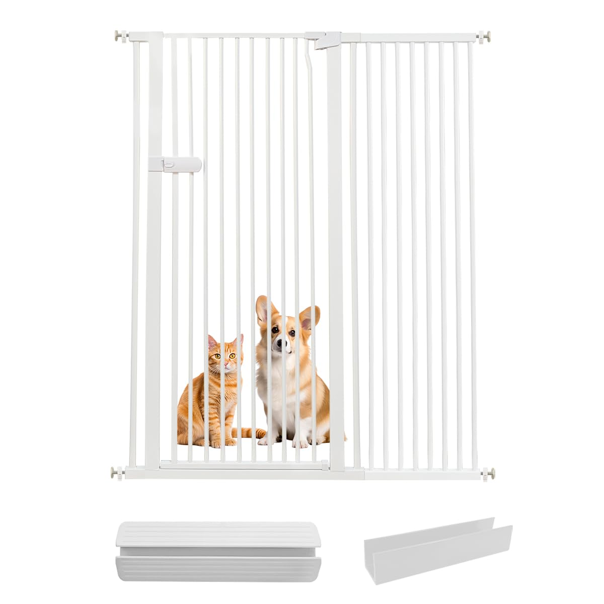 Lumizone extra-tall gate shows secure containment for jumping cats.