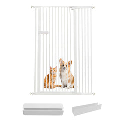 Lumizone extra-tall cat gate front view shows secure containment