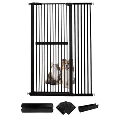 Lumizone extra tall cat gate shows 61-02 inch height for containing active cats