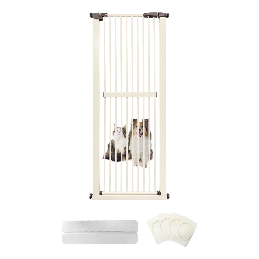 Lumizone gate in kitchen keeps pets contained while cooking.