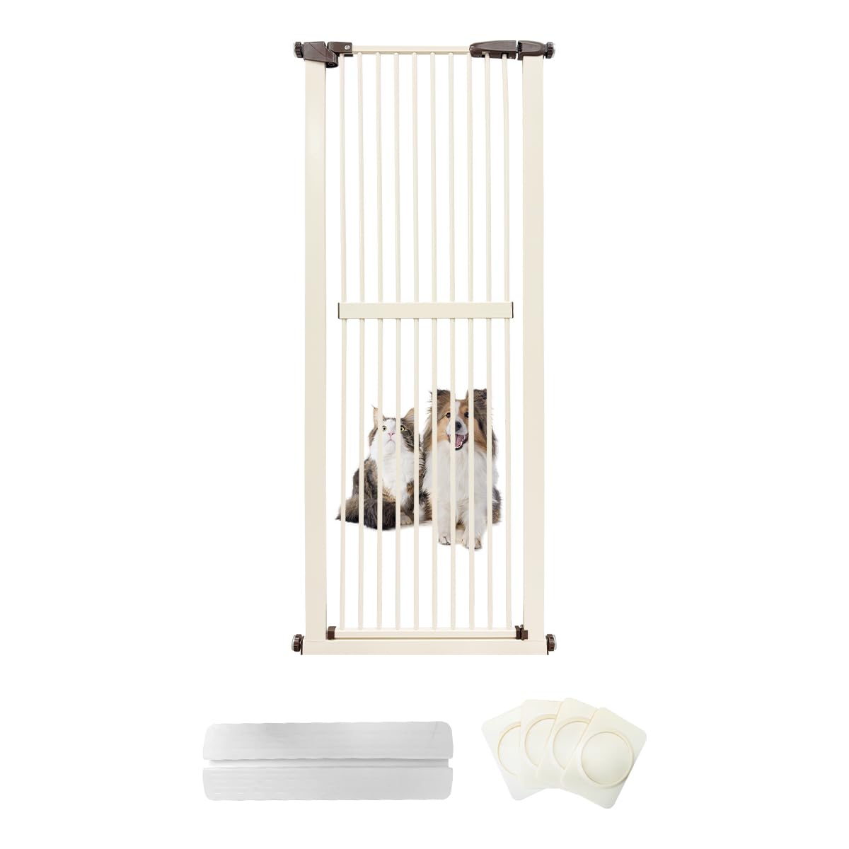 Lumizone gate in kitchen keeps pets contained while cooking.