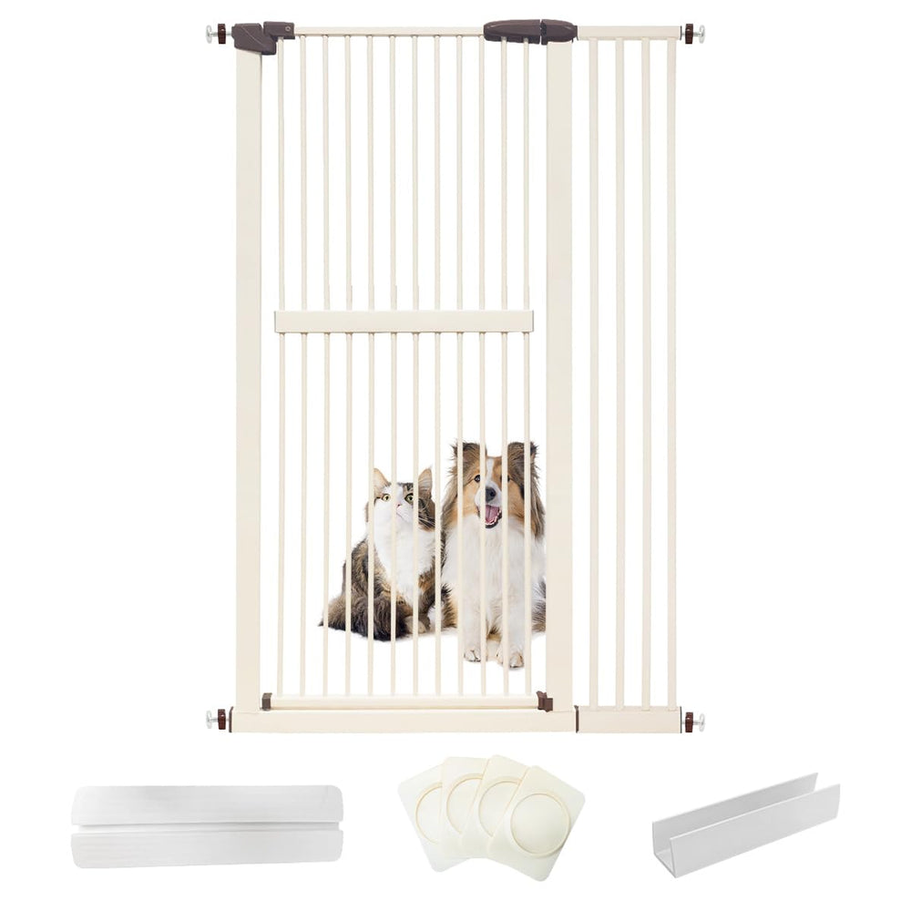 Lumizone extra tall cat gate stands 61.02 inches for escape-proof containment.