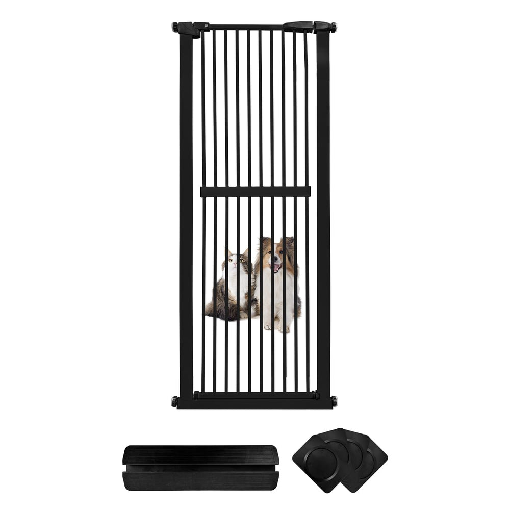 Lumizone extra tall cat gate 61-02 high prevents jumping over for safer indoor spaces