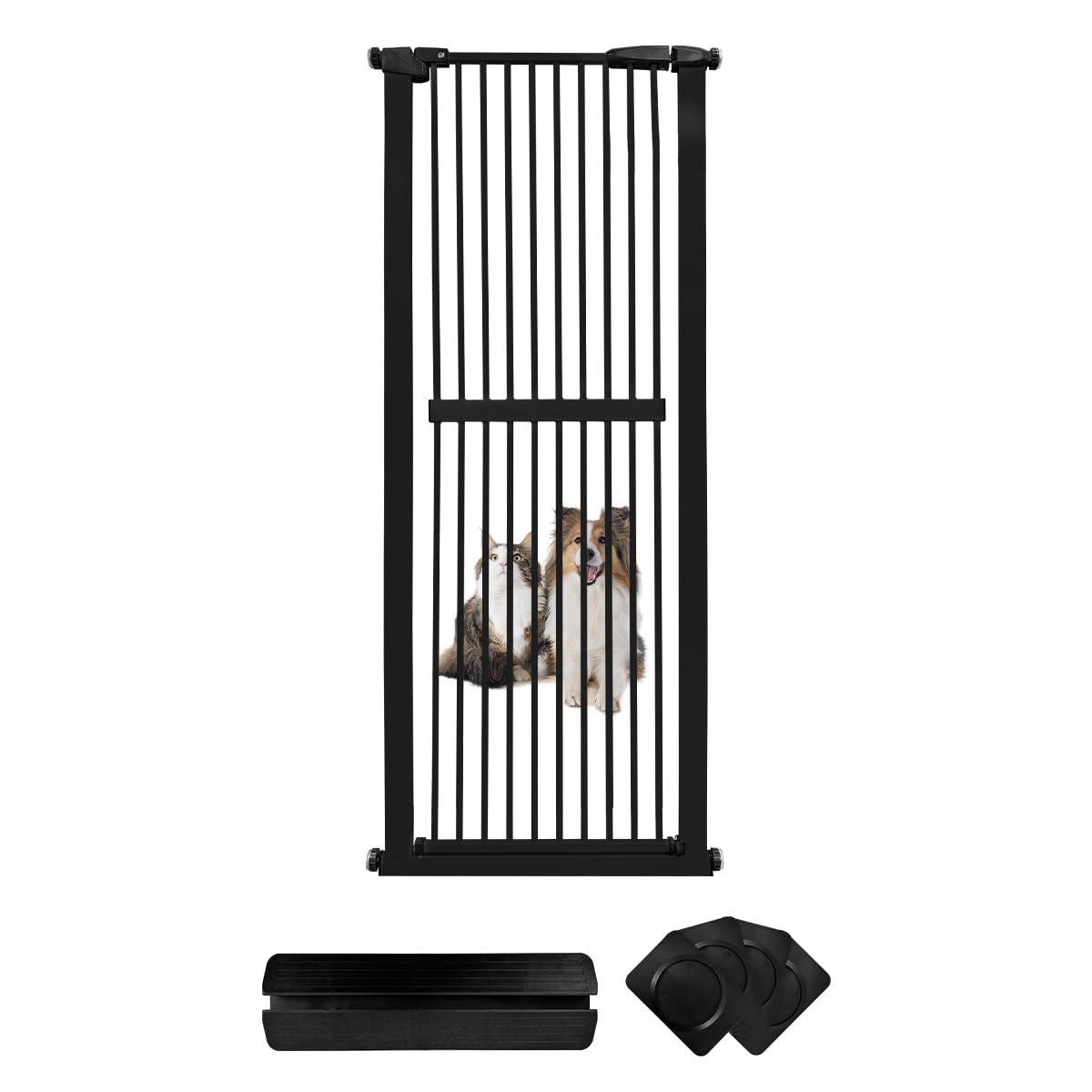 Lumizone extra tall cat gate 61-02 high prevents jumping over for safer indoor spaces