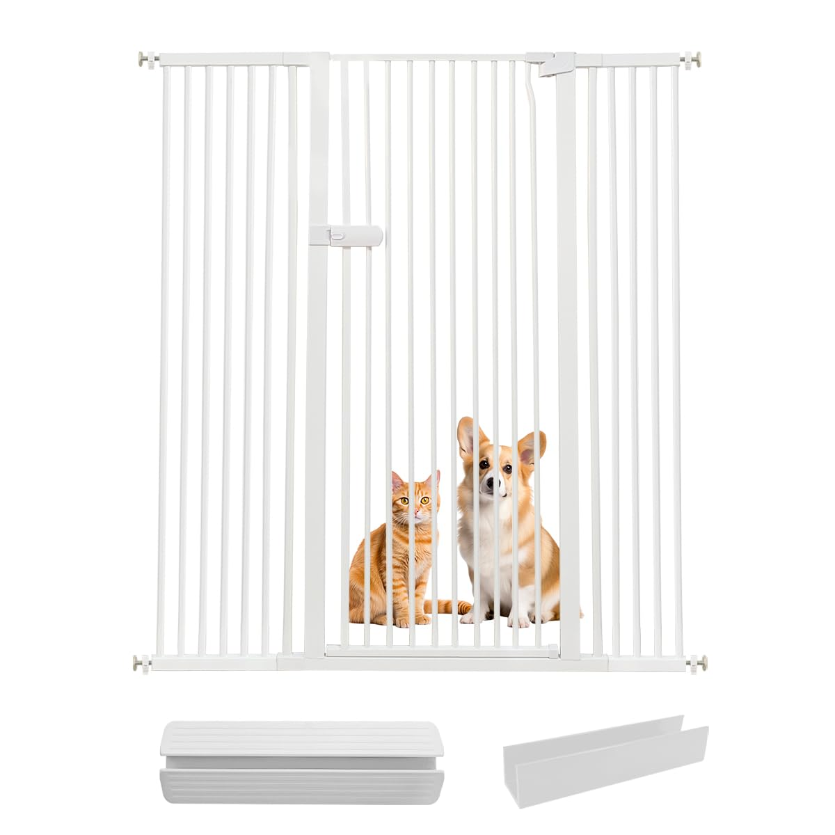 Lumizone Extra Tall Cat Gate overview shows secure containment for active cats
