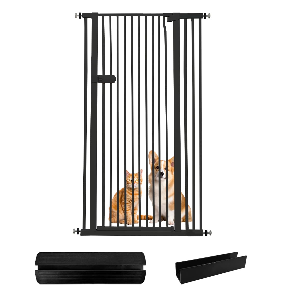 Lumizone extra tall cat gate height in doorway for secure containment.