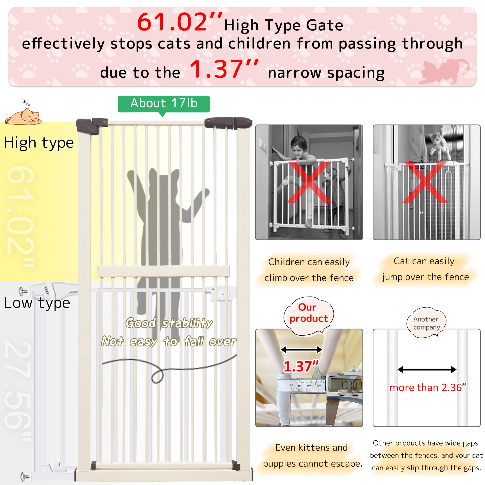 Lumizone gate features a double-locking mechanism for added safety.