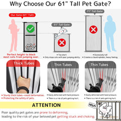 Lumizone extra tall cat gate narrow gap 1.37in blocks small pets