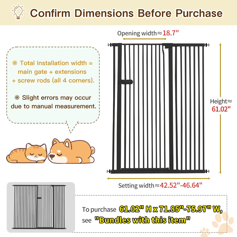 Lumizone cat gate displays a 1.37-inch gap preventing squeezing.