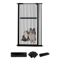 Lumizone extra tall gate front view shows secure containment for active pets.