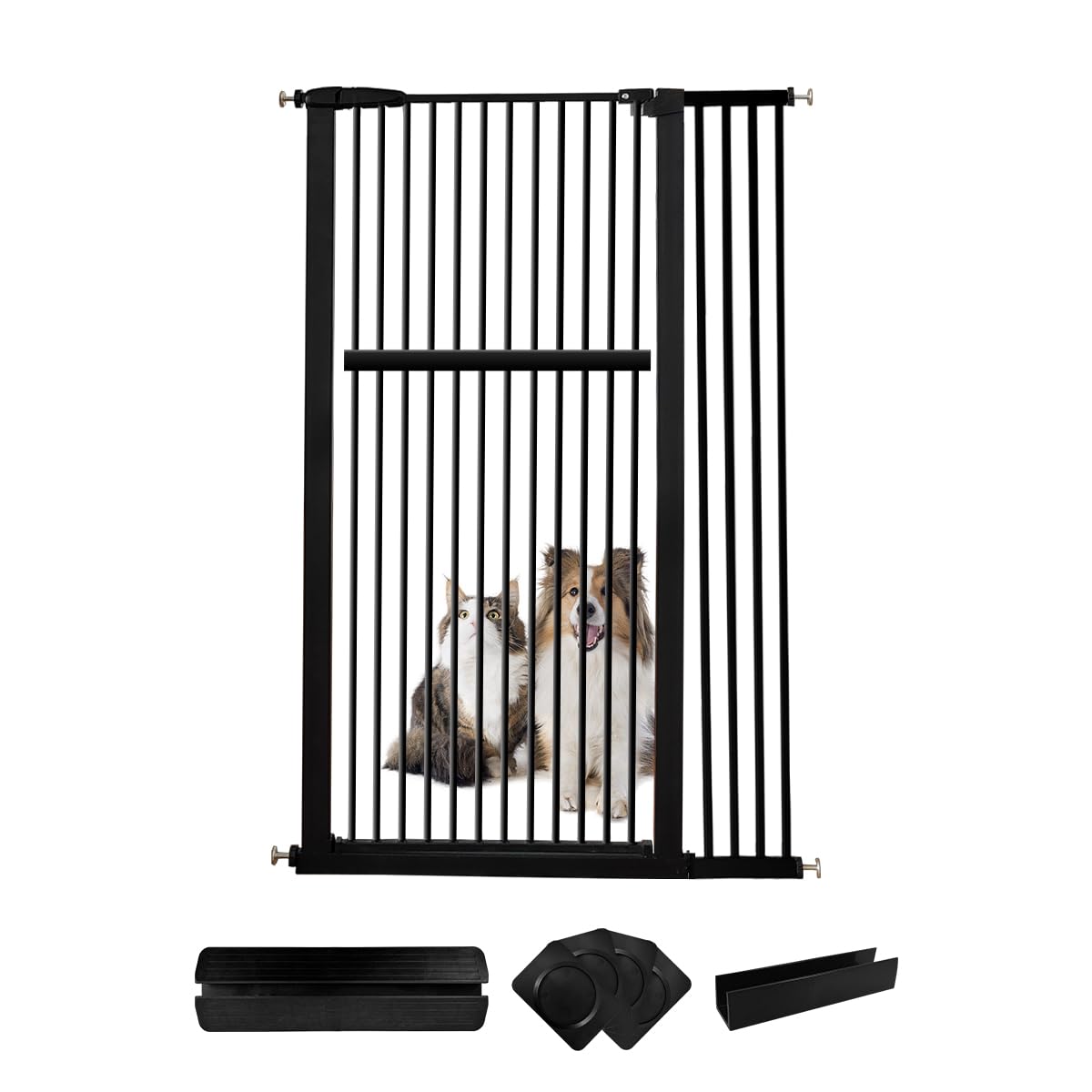 Lumizone extra tall gate in doorway blocks jumping pets for safe doorways.